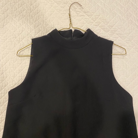 “For This Moment” Black Dress with Faux Feather Trim - Picture 2 of 4